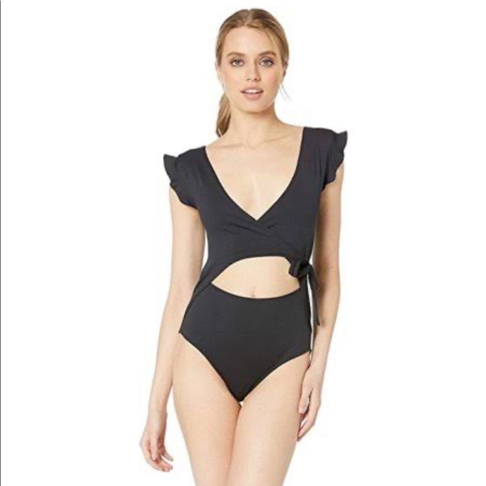 Free people streamline body suit NWT sz Med black